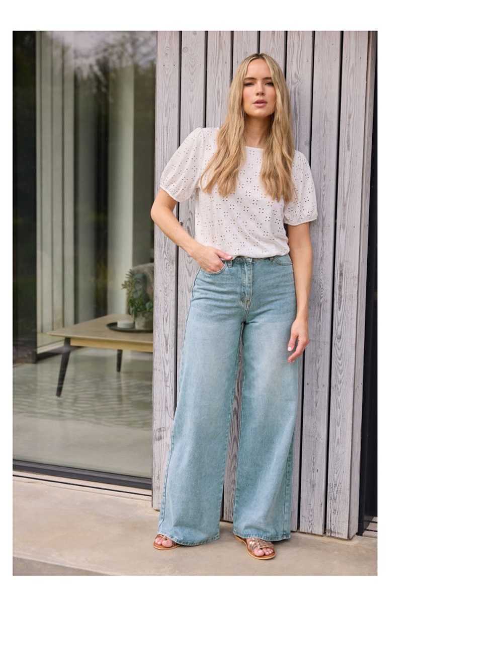 LTS Tall Blue Light Wash Wide Leg Palazzo Jeans
